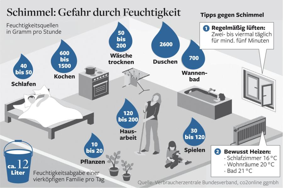 schimmel gefahr durch feuchtigkeit