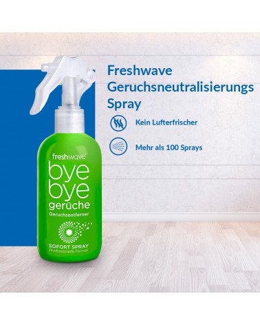 Das Freshwave Geruchsentferner Spray beseitigt effektiv jede Art von unangenehmen Gerüchen