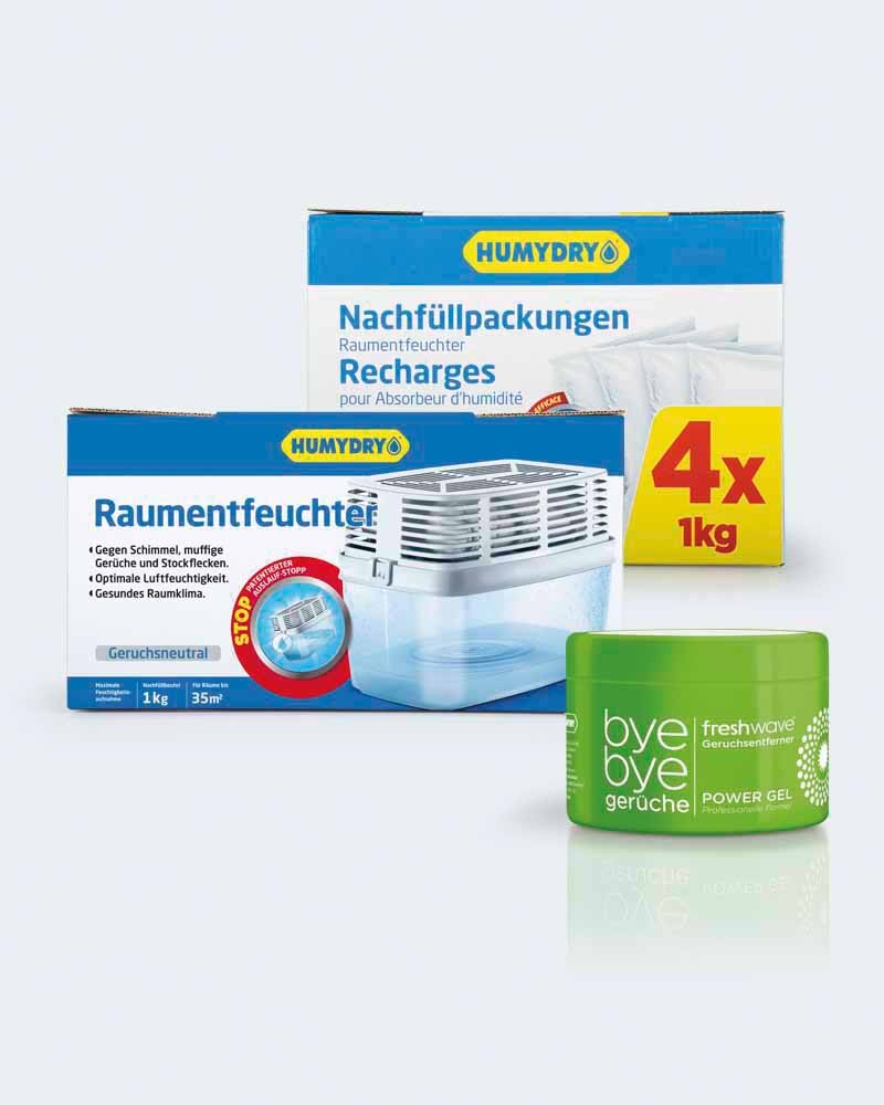 Set gegen unangenehme Gerüche und zu hohe Feuchtigkeit