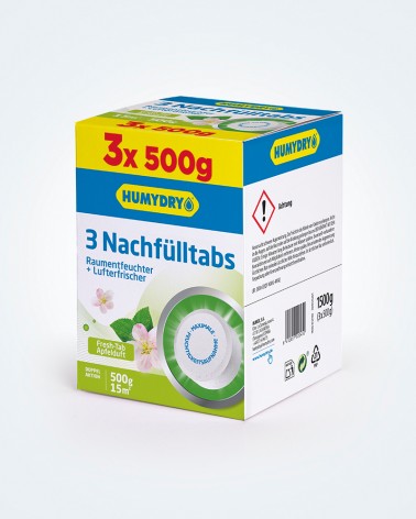 Nachfülltab für Luftentfeuchter für mittelgroße Räume mit Apfelduft