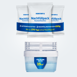 HUMYDRY® Luftentfeuchter Premium 450g + 3 Nachfüllpackungen 450g